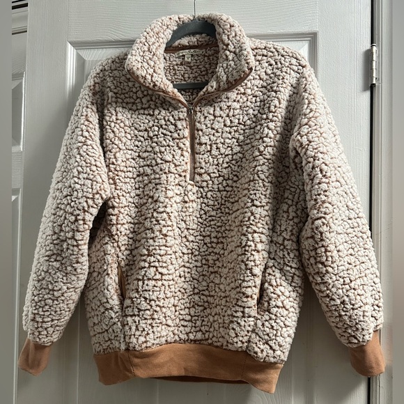 express one eleven Sweaters - Express One Eleven Sherpa Fleece 1/4 Zip Maroon Size XS